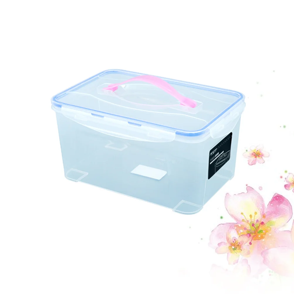 

Sealed Food Container Rectangular Preservation Box Handheld Portable Kitchen Storage Box with Handle - Size )