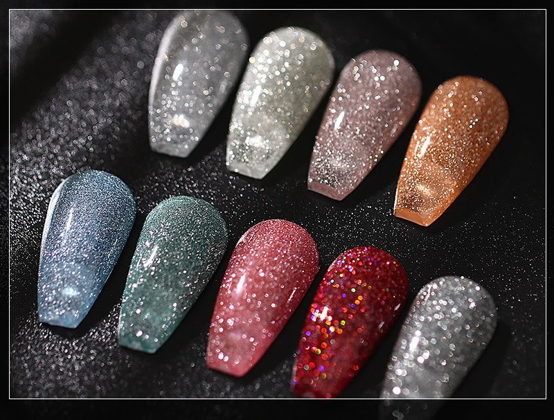 8 мл гели для ногтей Гель лак Светоотражающие УФ гель из розового золота с