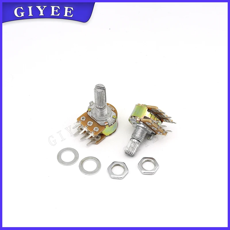 10 шт. вал 20 мм WH148 B1K B2K B5K B10K B20K B50K B100K B250K B500K 1 м ом 6 контактов с колпачком AG2 набор