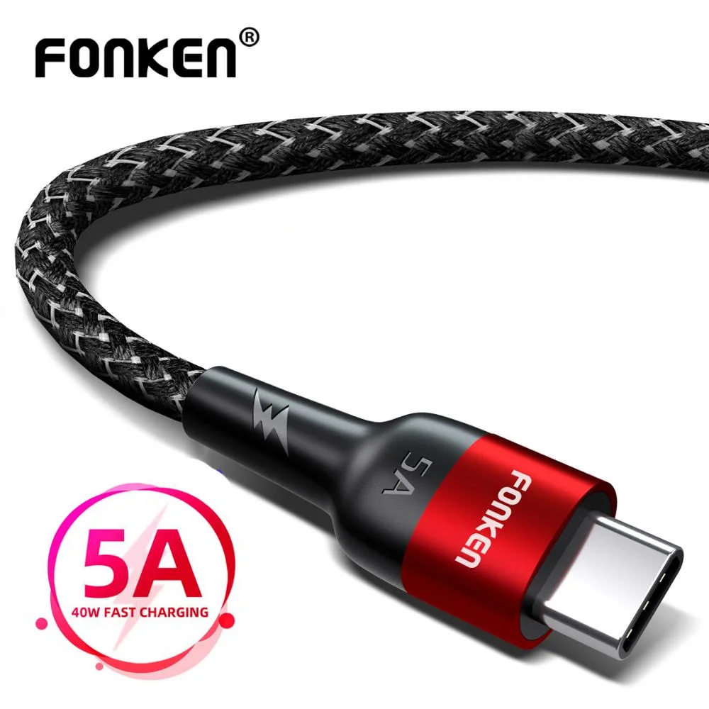 FONKEN 5A Тип USB C кабель супер быстрый заряд с разъемом usb c для SCP QC4.0 QC3.0 быстрая