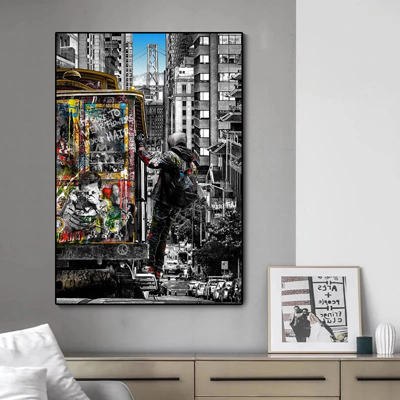 Граффити Бэнкси-стрит художественные плакаты принты Лондон Англия улица поп-арт