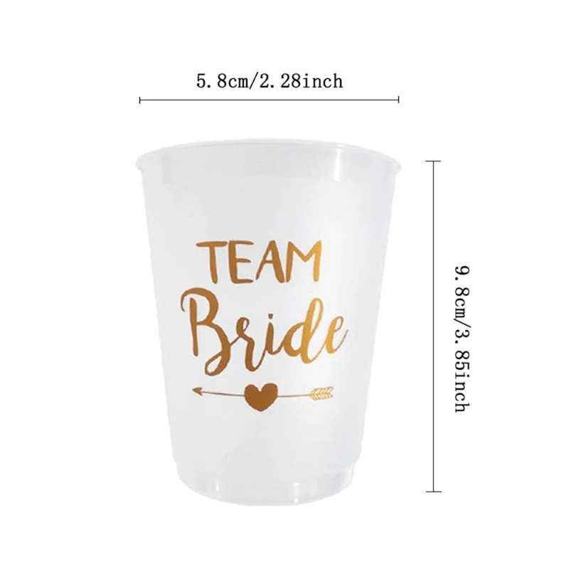 

12 Pieces Bachelorette Cups Team Bride White Cups with Rose Gold Foil for Weddin