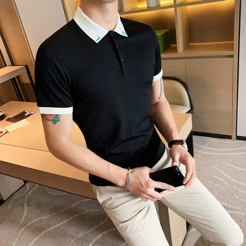 

2020 Short New Sleeve Polo Shirt Men Slim Fit Men's Polo Shirt High Quality Summer Breathable Casual Polos Para Hombre 4xl-m