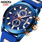 Часы наручные NIBOSI мужские с хронографом, брендовые Роскошные водонепроницаемые спортивные модные, с силиконовым ремешком, 2021