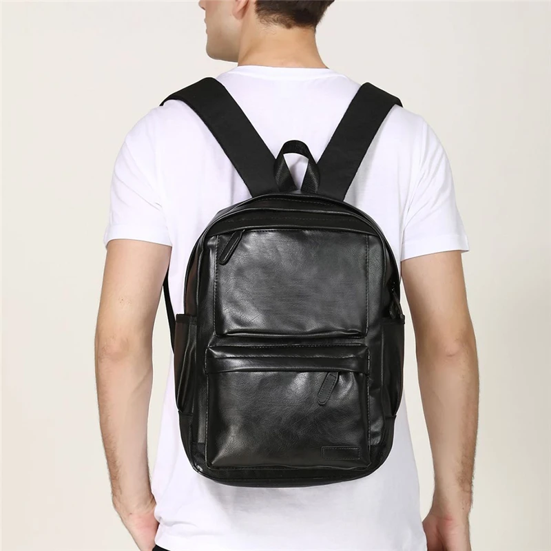 

Backpack Men Fashion Genuine Leather Backpacks Anti-theft Bags Preppy Style College Teenager School Bag For Laptop Bag