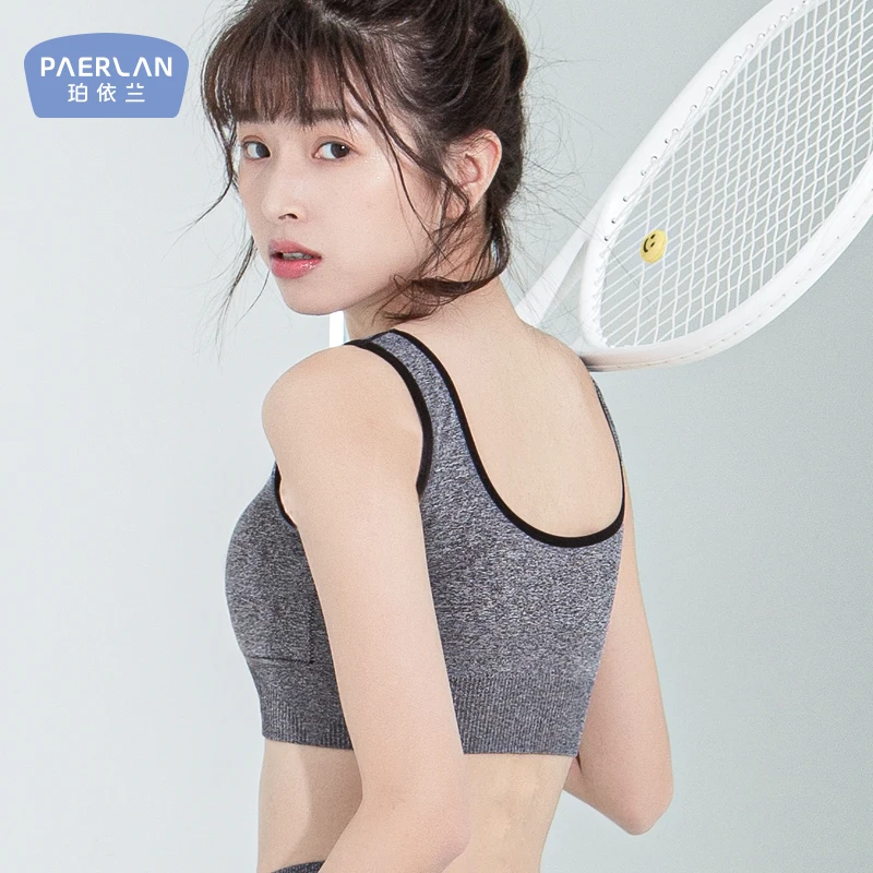 

PAERLAN Sports Bra No Steel Rings Women Bra Can Be Worn Outside, Shockproof Seamless Underwear Seamless Beauty Back Underwear