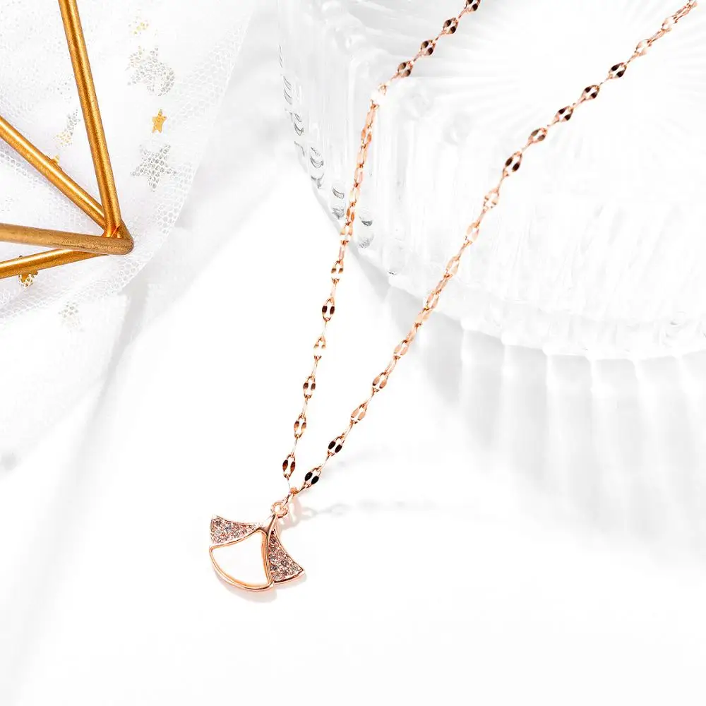 Ожерелье с подвеской для женщин ожерелье из нержавеющей стали роскошное розовое