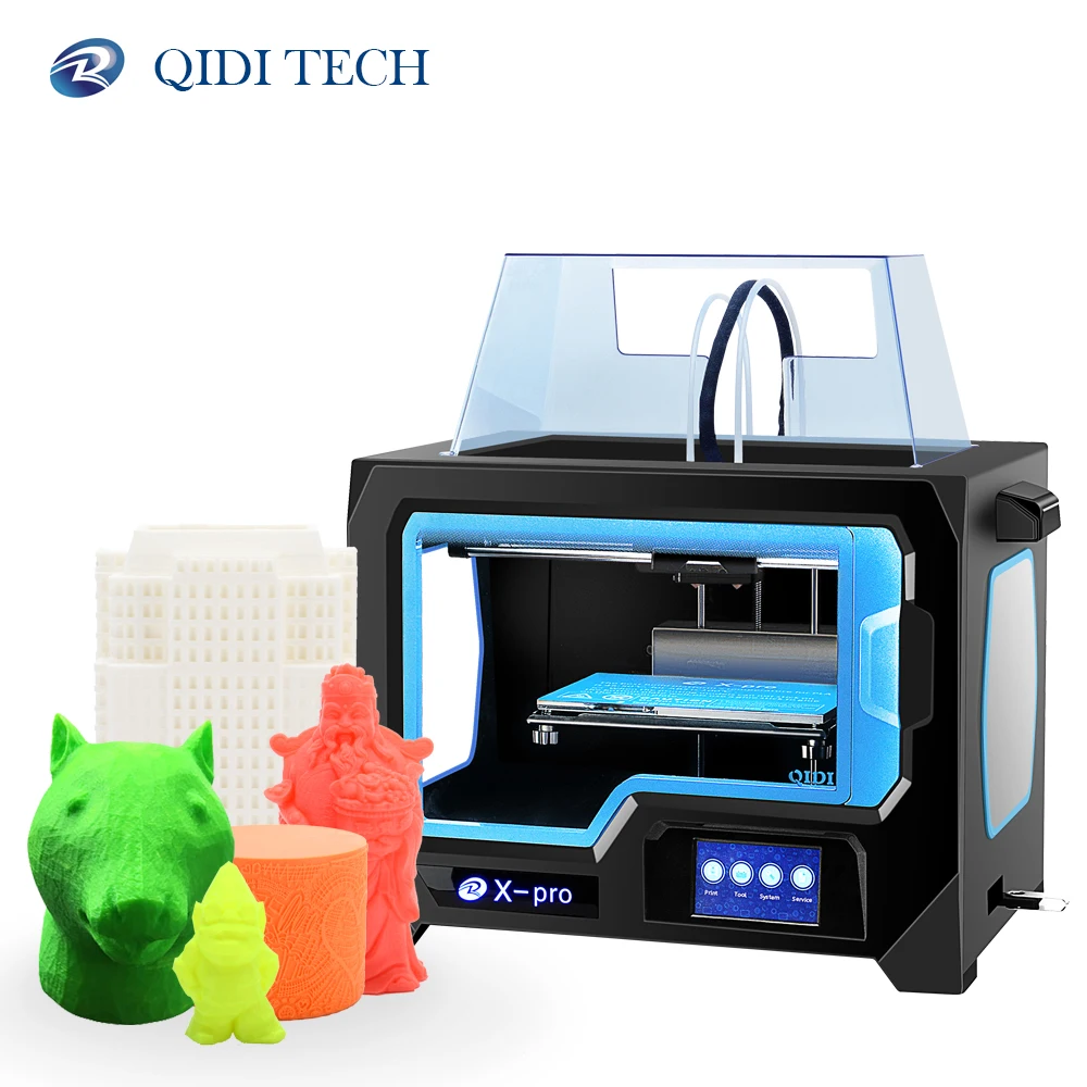 QIDI TECH X-pro 3D printer Dual Extruder wifi/lan connection silence funcation 200*150*150mm ABS And PLA TPU loading=lazy