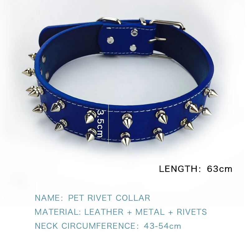 

Adjustable Dog Collar Small Cats Collars Rivet Neck Strap Bulldog Collars PU Leather Puppy Leash Necklace for Dogs Pet Supplies