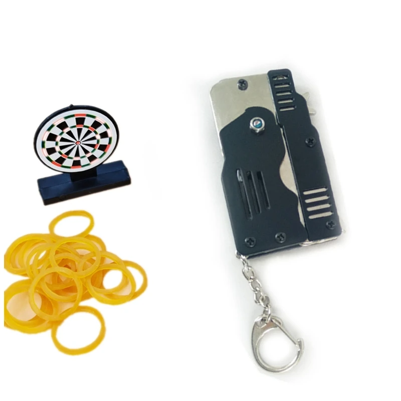 

Zinc Alloy Colorful Metal Mini Can Be Folded As a Key Ring Rubber Band Kids Gift Toy Six Bursts Of Rubber Toy
