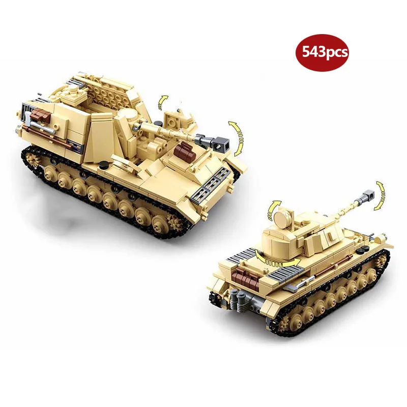 

Military series World War II Germany Panzer IV tank soldier weapon DIY Model Building Blocks Toys Gifts