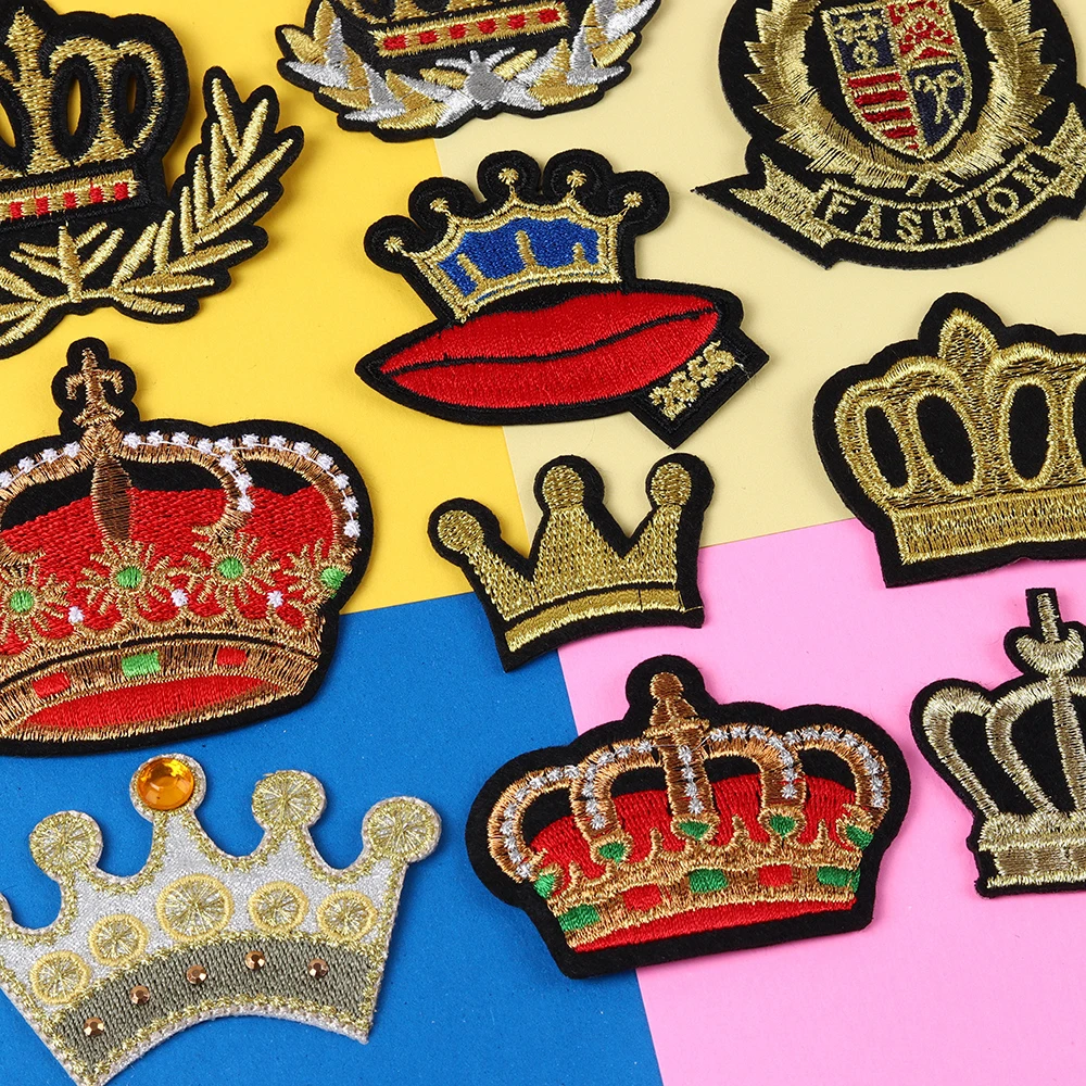 Золотая Корона моральный значок вышитые нашивки для одежды DIY полоски аппликация