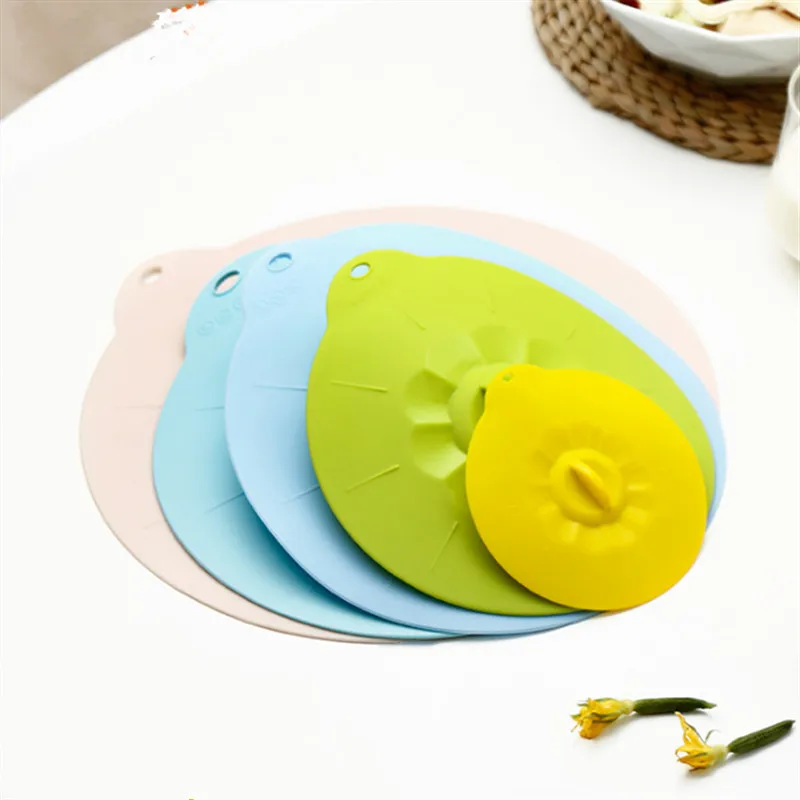 

5 Pieces Set Silicone Stretch Cover Reusable Silicone Food Preservation Seal Vacuum Non-Slip Silicone Overflow Cover