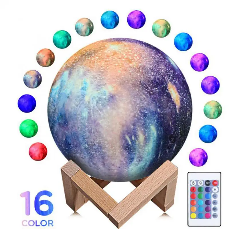 Новое поступление настольная лампа с 3d рисунком звезды и Луны цветная Сенсорная