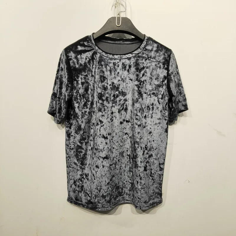 Лидер продаж! Модная бархатная футболка для девочек футболки с коротким рукавом