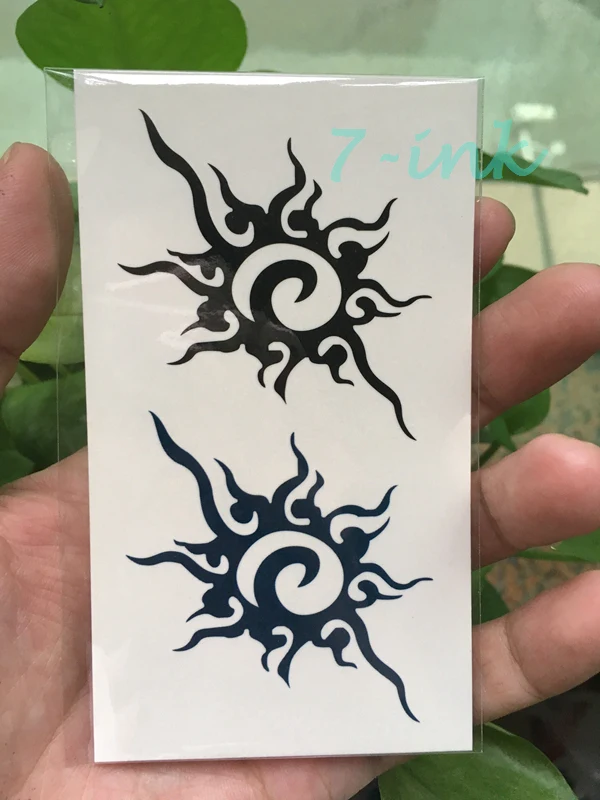 

Waterproof Temporary Tattoo sticker sun totem tattoo on leg neck Water Transfer fake tattoo flash tattoo for man woman 10.5*6cm