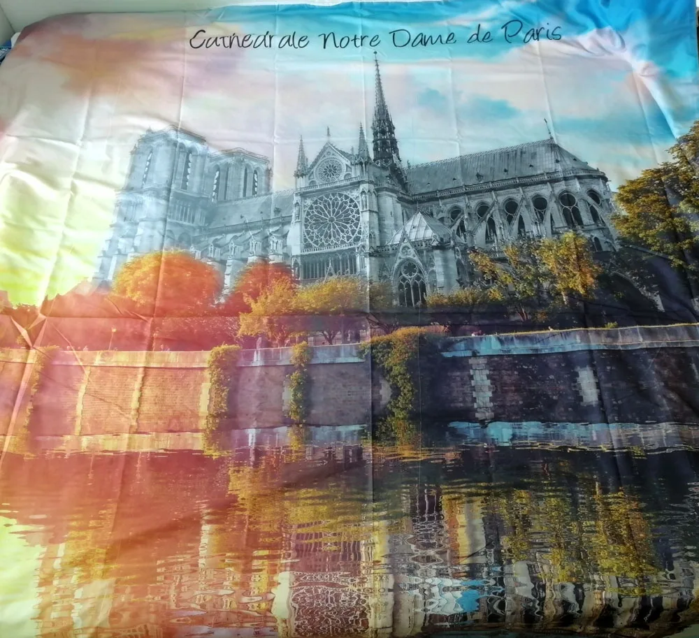 Бесплатная доставка Франция декорации Cathedrale Notre Dame de Paris Постельное белье