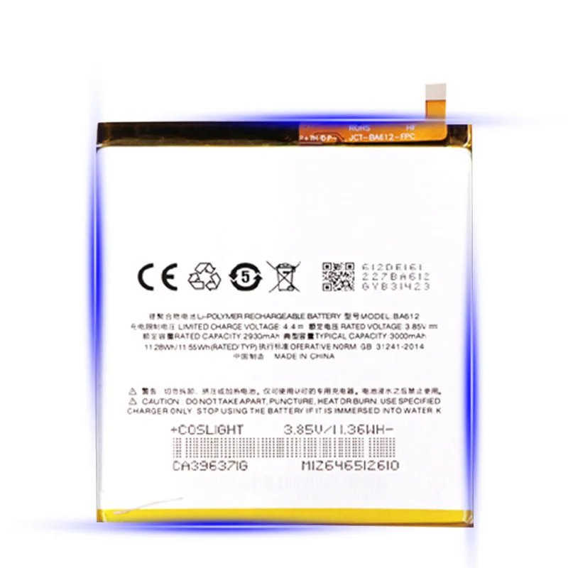 100% оригинальный 3000mAh BA612 Новый аккумулятор для Meizu 5S M6 12M M5M612Q M5S новый продукт