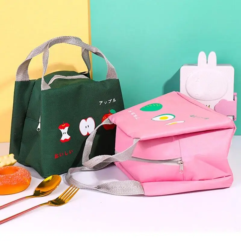 

Tote Cooler Bag Food Picnic Lunch Box Bags Functional Fruit Pattern Cute Cooler Insulated Oxford Cloth Lunch Bags For Women Kids