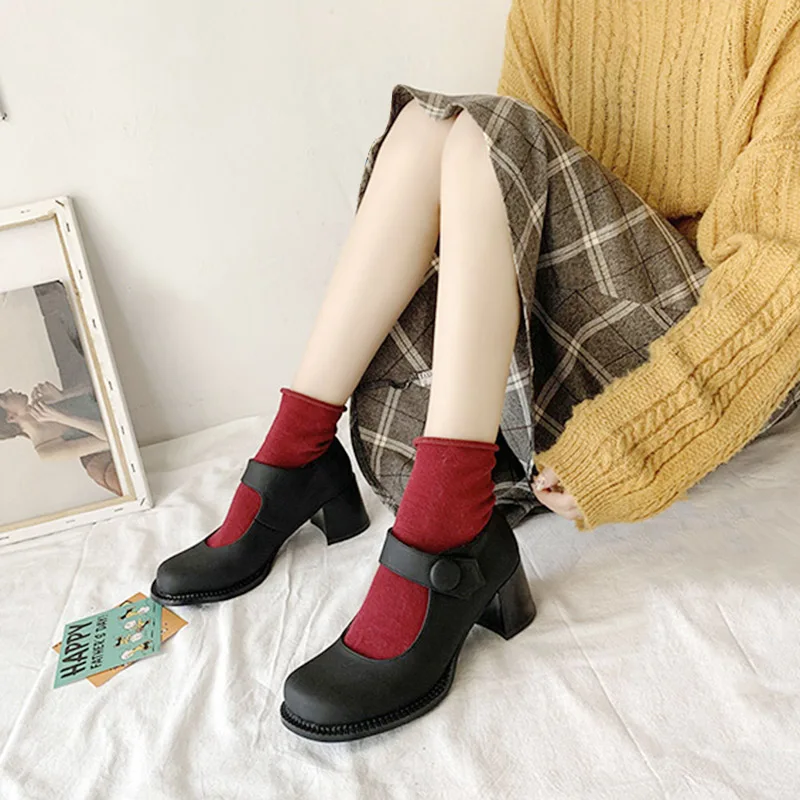 Туфли лодочки Phoentin в стиле ретро Мэри Джейн кукольные с круглым носком и