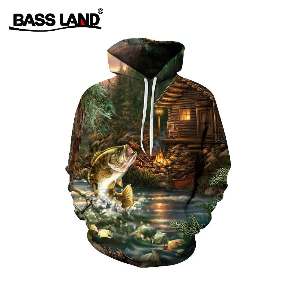 Bassland новая одежда для рыбалки легкая мягкая Солнцезащитная 3d цифровая печать полиэфирное волокно одежда с капюшоном зимняя рыбалка