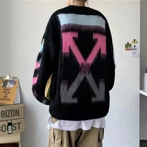 

Autumn and winter 2020 new knitwear loose lazy style casual crew neck temperament sweater coat