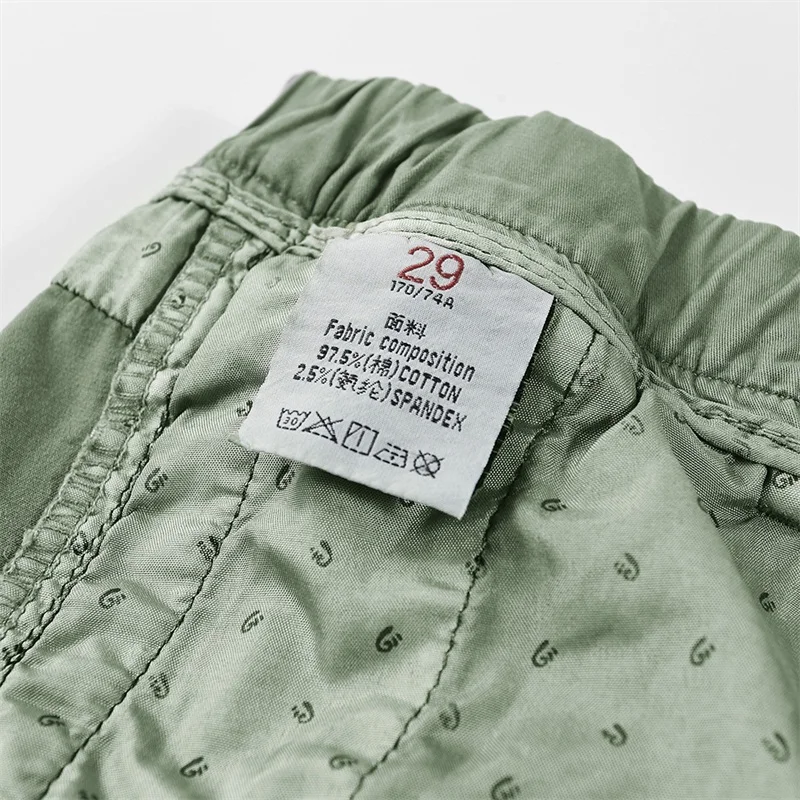 

New Men's Cargo Shorts Summer Men Casual 100%Cotton Short Pants Sport Solid Color Knee Length Shorts Male