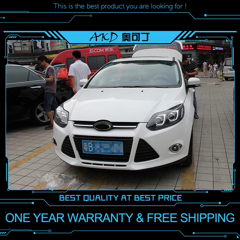 AKD тюнинг автомобильных фар для Ford Focus 2012 2014 светодиодные фары DRL ходовые огни Bi Xenon