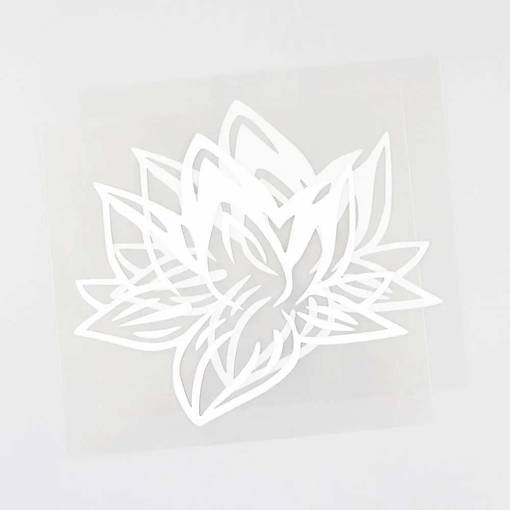 

YJZT 14CM12.3CM Buddhist Symbols Of Flower Plants Vinyl Decal Car Sticker 18B-0041