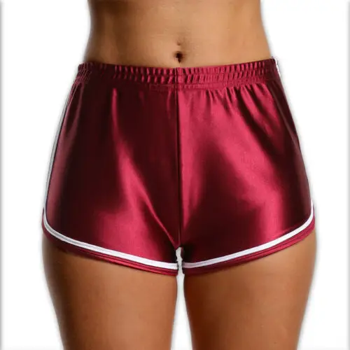 Женские атласные шорты для йоги спортивные бега фитнеса занятий в тренажерном