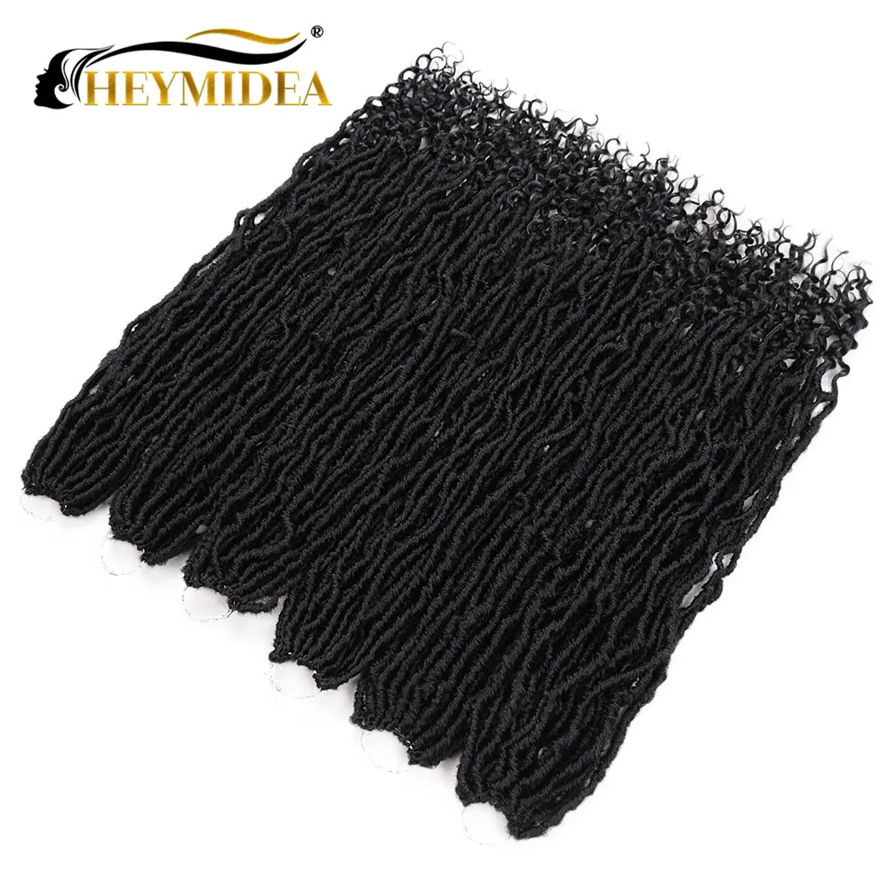 

30Inch Crochet Hair Goddess Nu Locs Curly Straight Artificial Crochet Braided Hair Pre-Looped Bohemian Synthetic Braided Hair