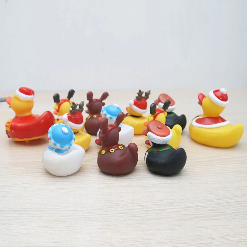 8 шт. Рождественский шарф шапка снеговик лося плавающая утка мягкая резиновая