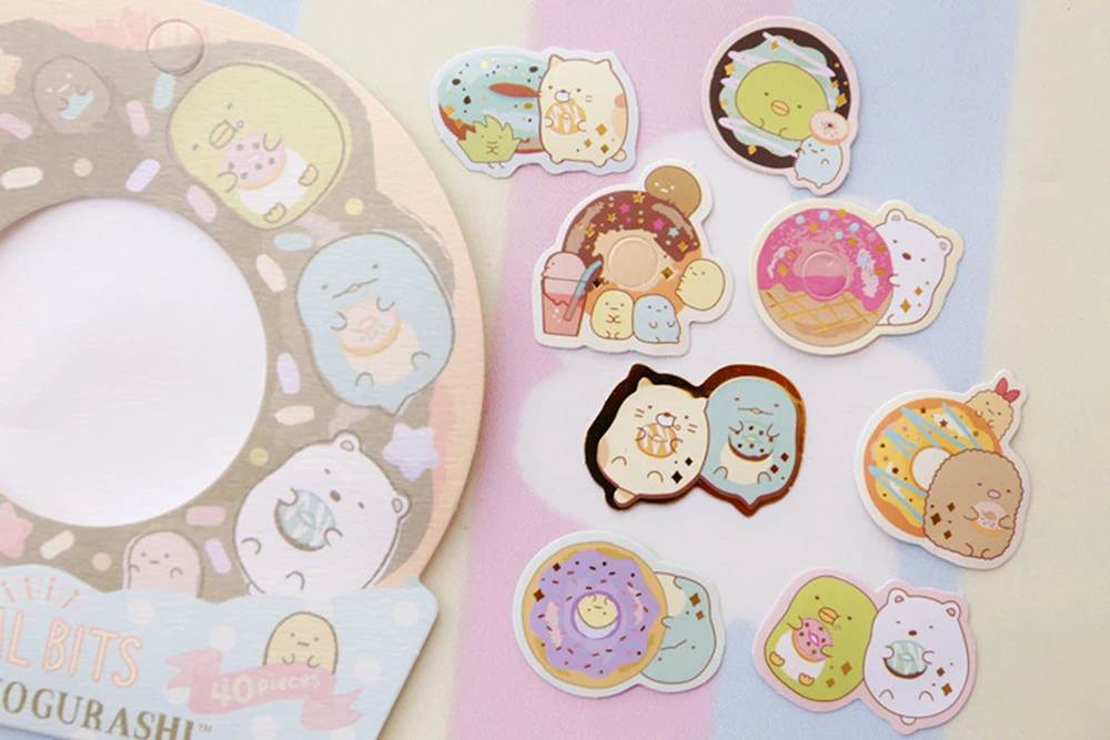 Cute Bread Cat Shark Whale Bullet Journal Decorative Washi Stickers bag Scrapbooking Stick Label Diary Stationery Album | Канцтовары для