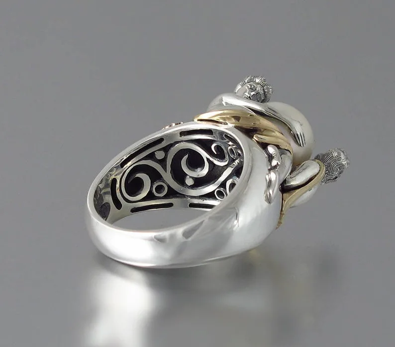 Женское кольцо из 100% натурального 925 пробы серебристый белый жемчуг серебро gümüş