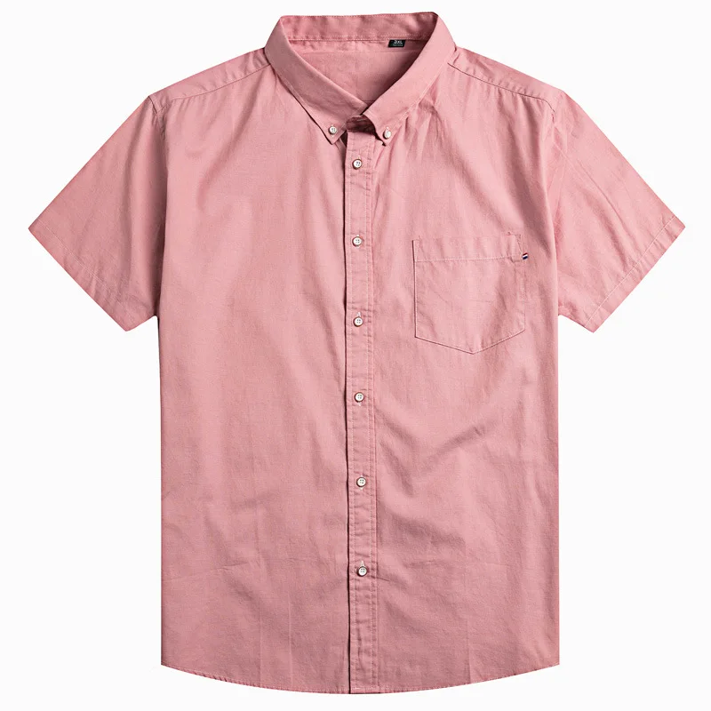 

Summer 2020 new men's fattening plus size business casual Lapel short sleeve shirt