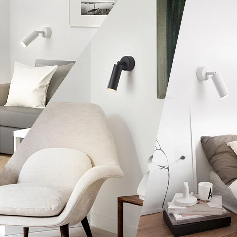 

Mini LED Wall Lamp 350 Rotating and 180 Swing Classic black / white style overall design parsimony appears to be agile