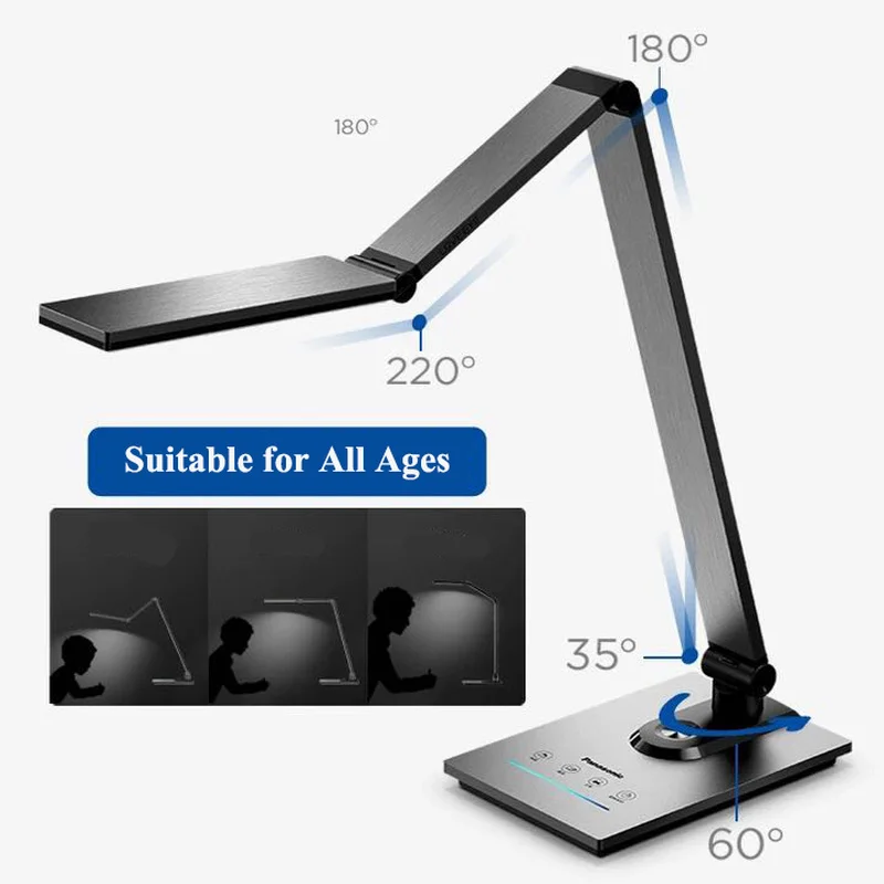 Современная Складная Светодиодная настольная лампа Panasonic металлический