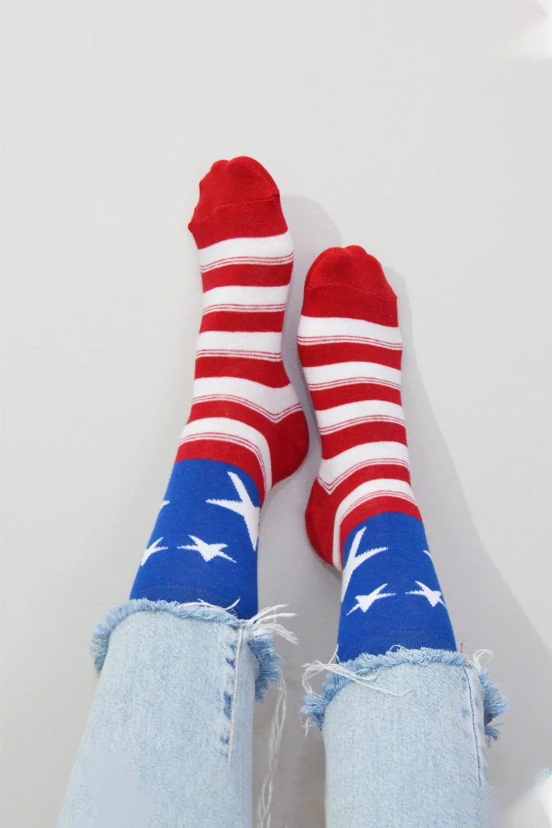 Носки до колен с рисунком американского флага|Носки| |