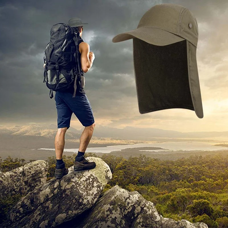

Women Men Fishing Hat Sun Visor Cap Hat UPF 50 Sun Protection Removable Ear Neck Flap Cover for Hiking Drop shipping