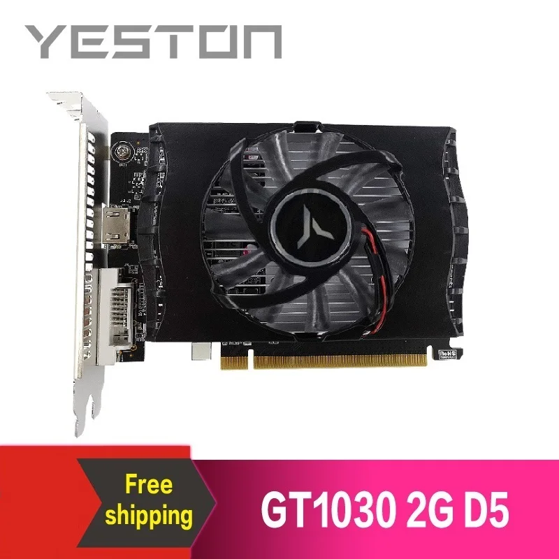 Yeston GeForce GT 1030 2 ГБ GDDR5 видеокарты Nvidia pci express 3,0 настольный компьютер ПК видеоигровая видеокарта