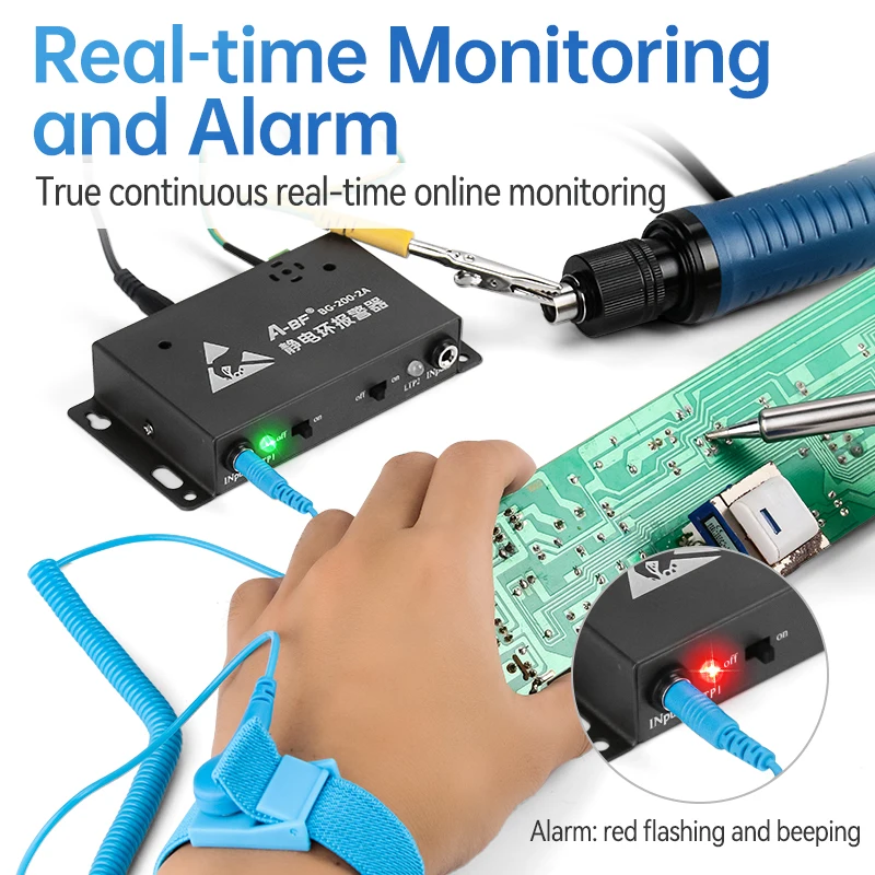 Auto-alarm Anti-static Wrist Strap Static Protection Experimental Maintenance Online Monitor For Electronic ESD | Инструменты