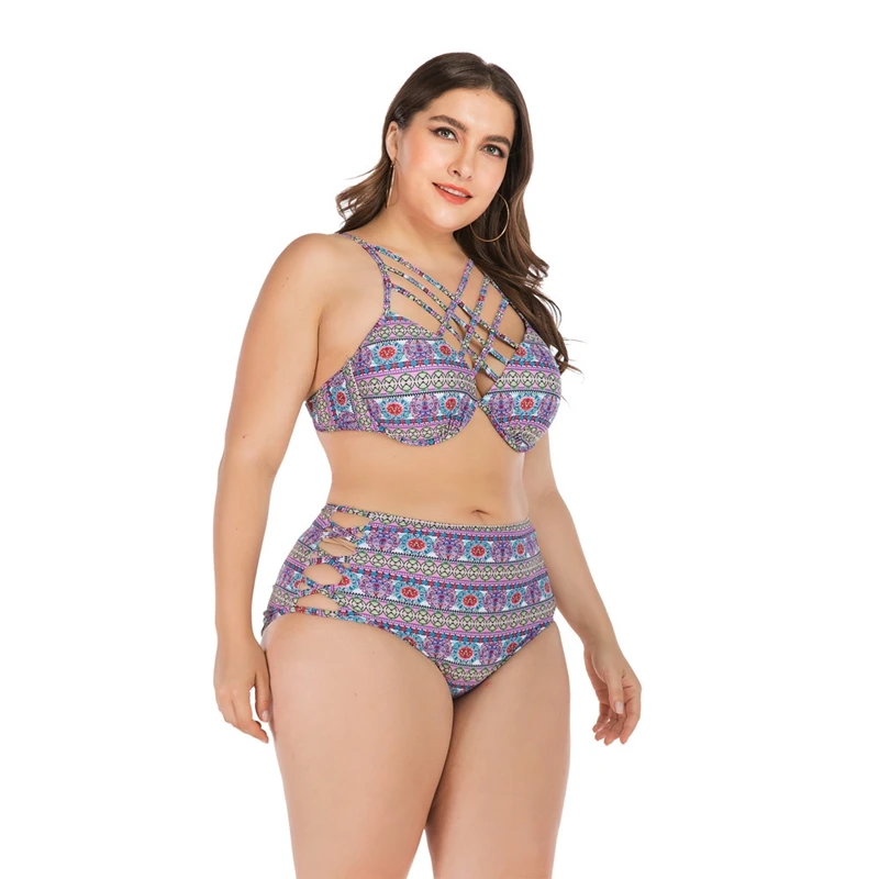 Женский купальник большого размера с ремешком на спине|Комплект танкини| |