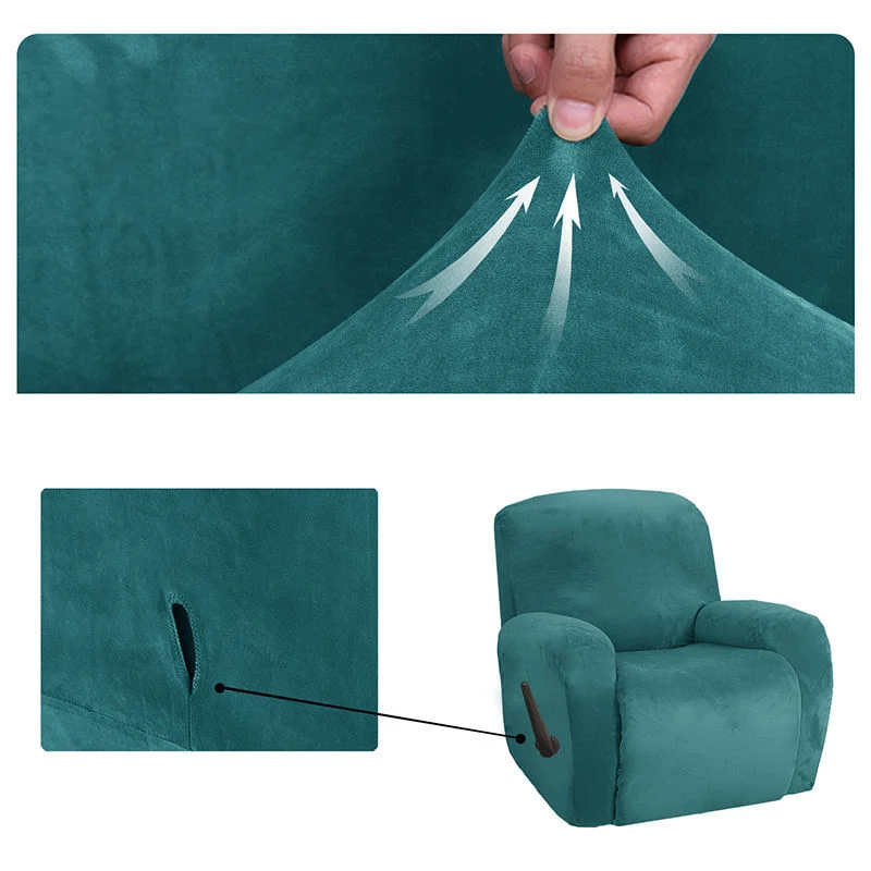 Новинка 4 отделения толстый Бархатный Чехол для кресла с откидывающейся спинкой