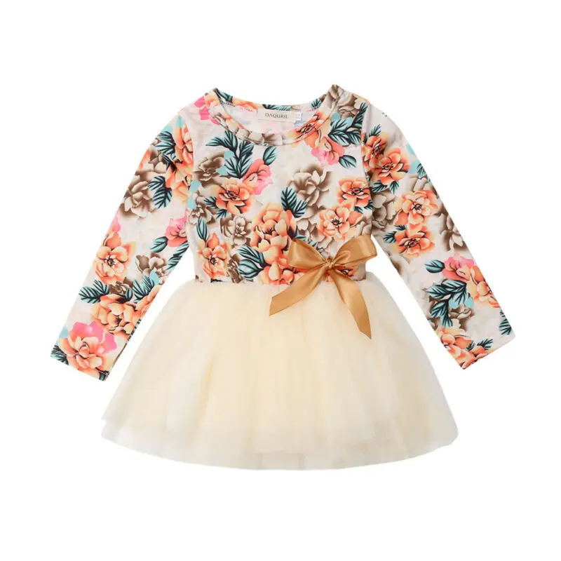 Детское кружевное платье с цветочным принтом в стиле пэчворк | Детская одежда и