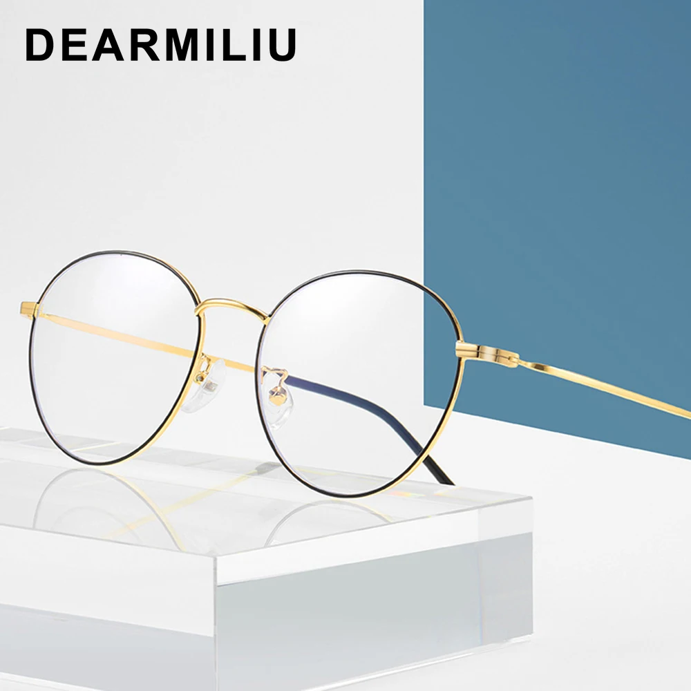 DEARMILIU овальная оправа розовое золото анти синий светильник блокирующие очки