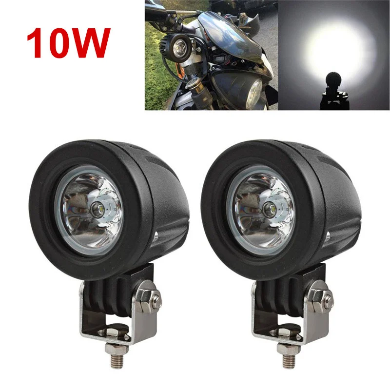 

2 шт., 10 Вт, светодиодный фонарь для мотоцикла, фара для кемпинга, противотуманная фара для автомобиля, супер яркий налобный фонарь, авто, 12 В, ...