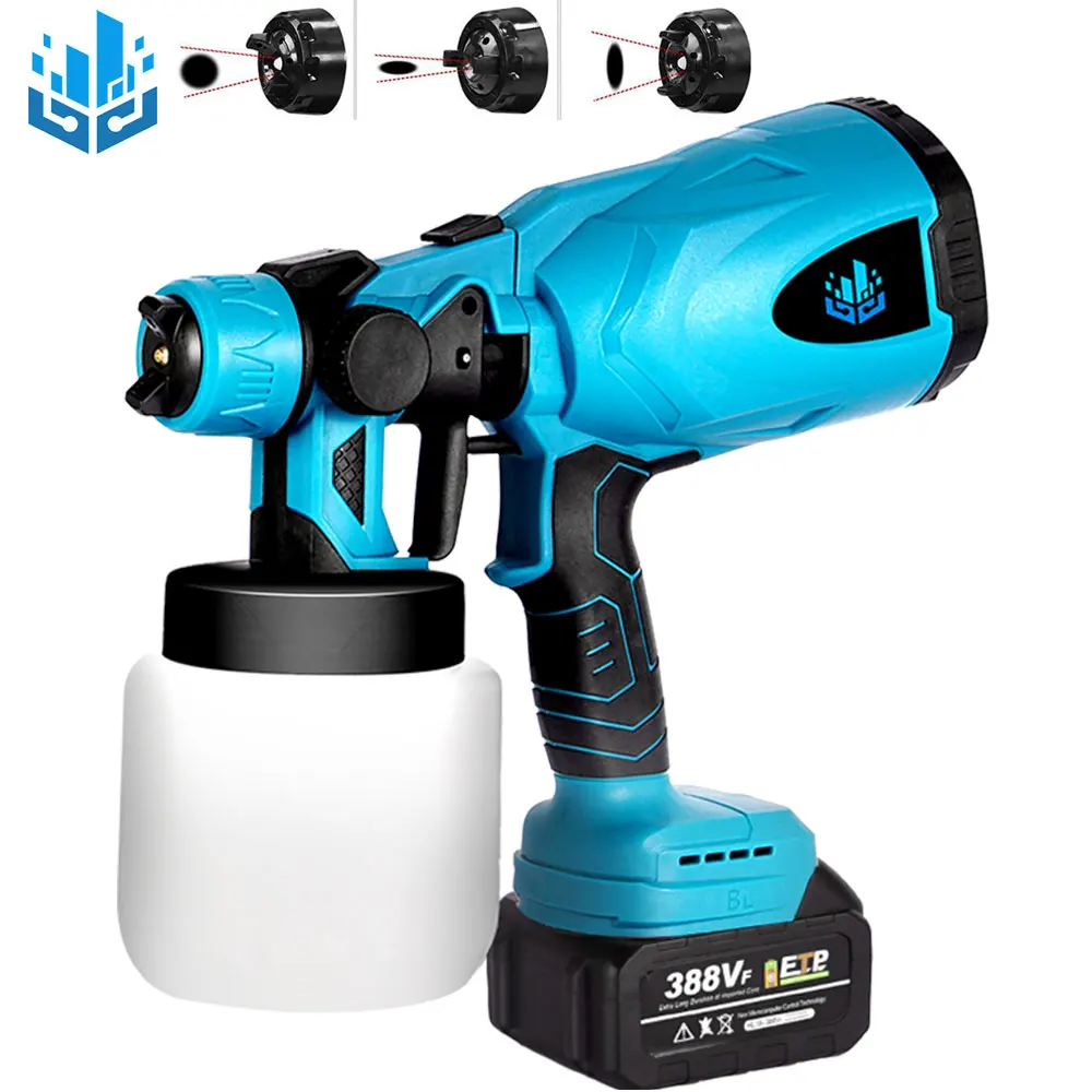 20V 600W Cordless Electric Spray Gun Rechargeable Li-ion Battery 800ML Household Portable Paint Sprayer Flow Control Airbrush |
