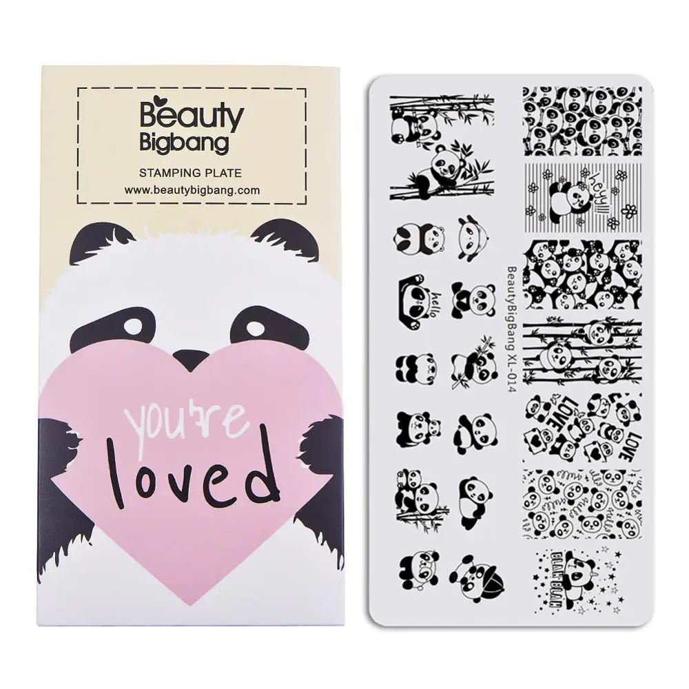 BeautyBigBang штамповка для ногтей 6*12 см пластин Геометрические линии панда дизайн