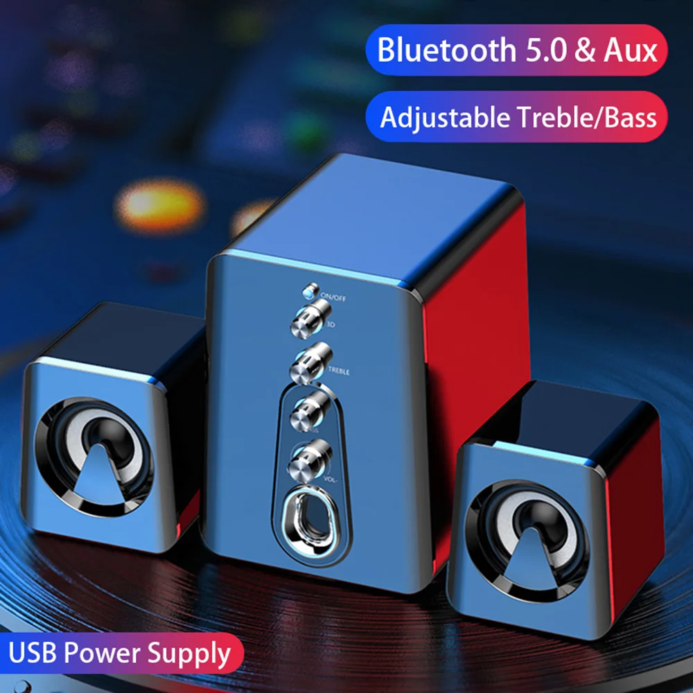 D221 проводной динамик 9D стерео сабвуфер настольный компьютер Bluetooth s домашний