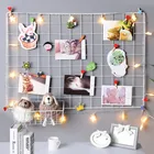 Скандинавская настенная декорация, железная решетка, Декор, фоторамка, открытки, сделай сам, настенный художественный стеллаж для хранения, держатель, полка, органайзер, украшение для дома